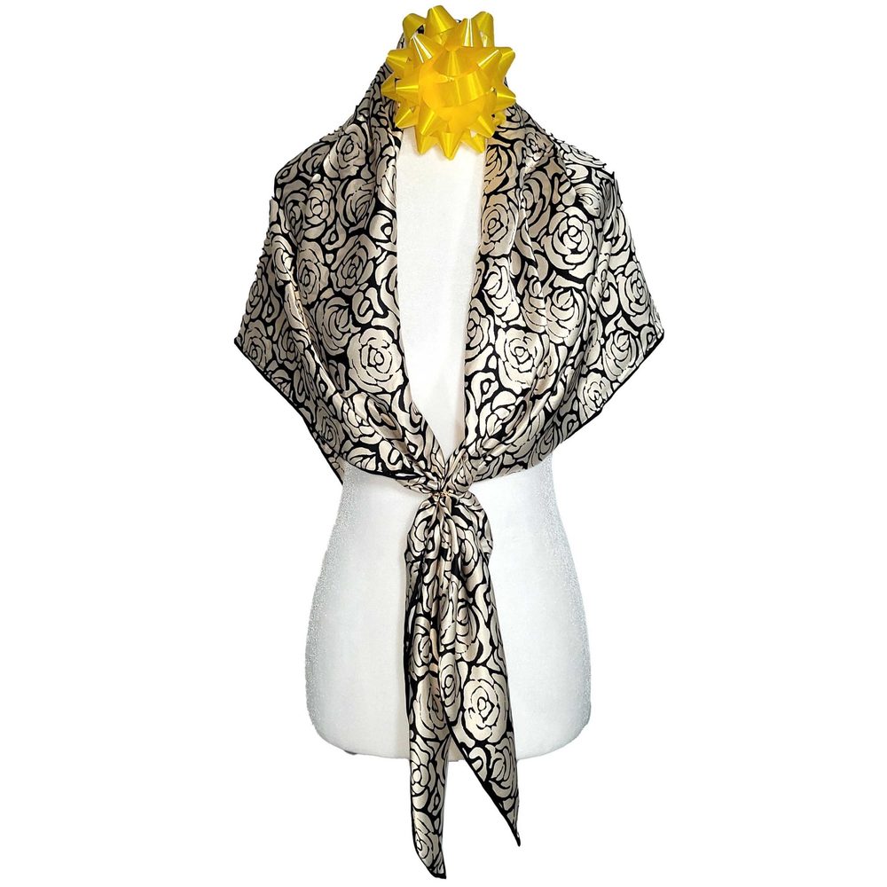 NWT Genuine 100% Mulberry Silk Satin Scarf 41"x41" Large Square Shawl 5966 - Picture 4 of 6